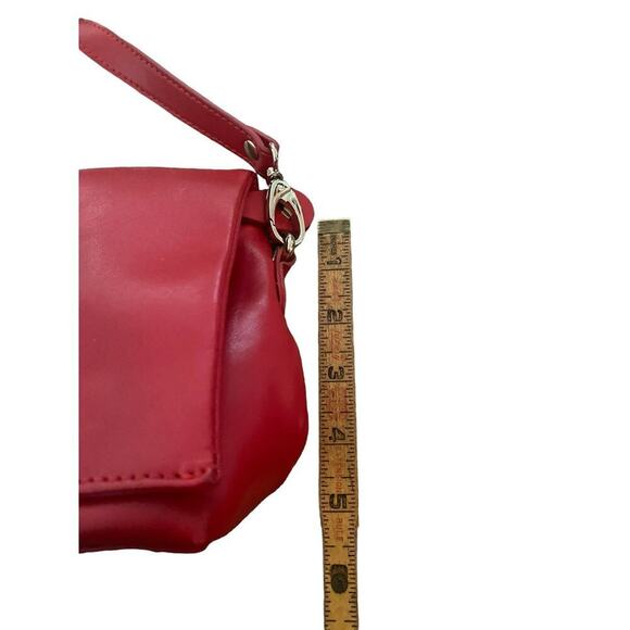 Vintage Anne Fontaine Red Adjustable Strap Shoulder Bag Leather Purse - Picture 4 of 7